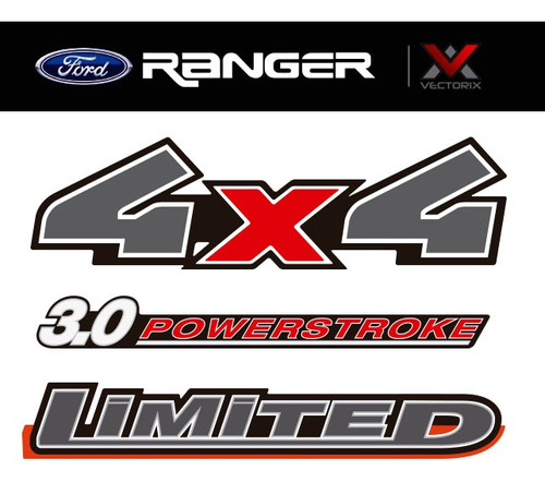 Calcos 4x4 Ford Ranger 2009-2011 + 3.0 Powerstroke