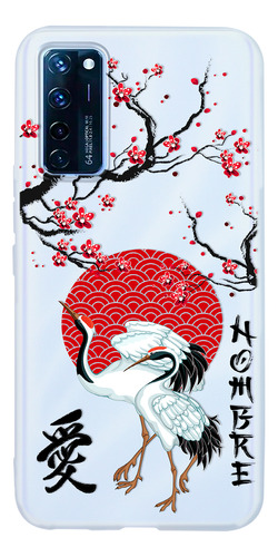 Funda Para Zte Símbolo Chino Garzas Amor Con Tu Nombre