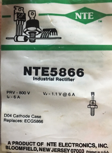 Nte 5866 Diodo Rectificador 6 A 800 V Do-4 Nte5866