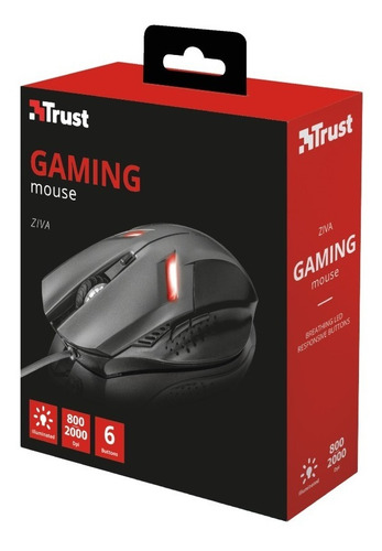 Mouse Trust Gamer Ziva Alámbrico Led Nuevo Y Sellado