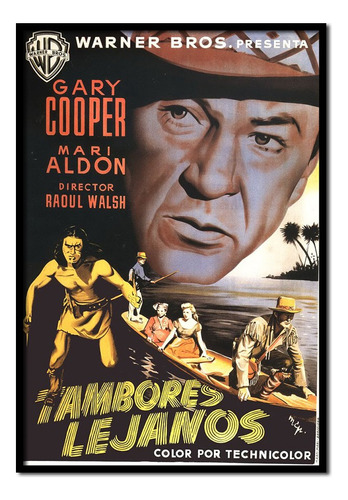 Cuadro Decorativo Gary Cooper 1951 Warner Movie Arte Vintage