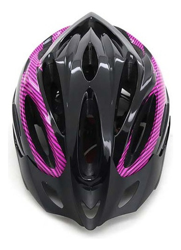 Casco Bicicleta 25 Ventilaciones Alpine Skate Con Regulación Color Negro Fucsia Talle 54-61cm