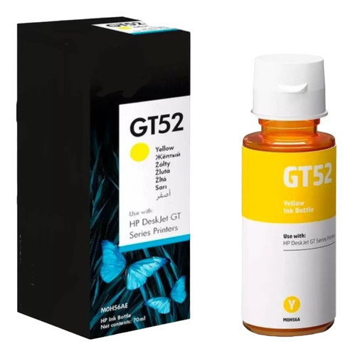 Botella De Tinta Hp Gt52 Amarillo 11x 500 51x 530 55x 615