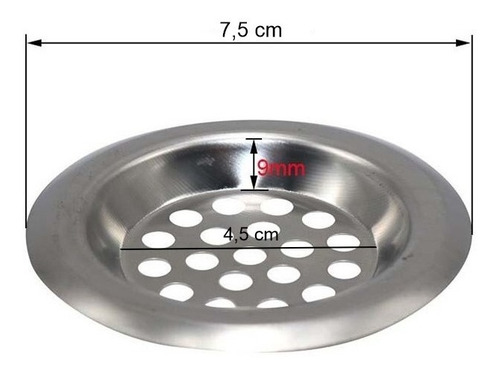 Imagen 5 de 8 de Set X6 Rejilla Filtro Desagote Pileta Bacha Cocina Acero Inx