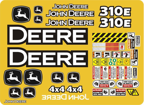 Calcomanías Para Retroexcavadora John Deere 310e Opción 2