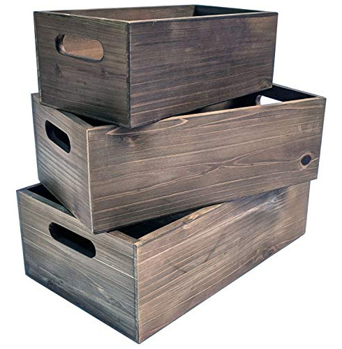 Cajas De Almacenamiento De Madera Anidadas  Juego De 3  Ca