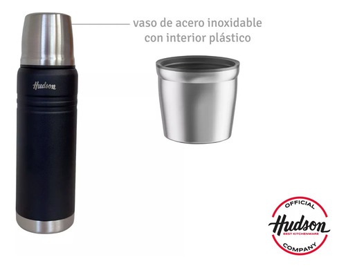 Termo Hudson 500 Ml Acero Negro De Acero Inoxidable Negro