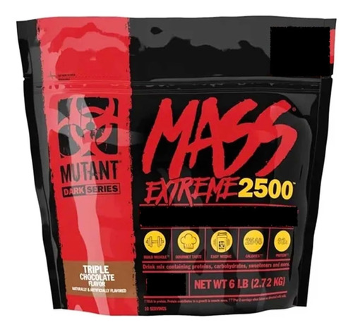 Ganador Mutant Mass Extreme 2500 6 Lbs Sabor Triple Chocolat