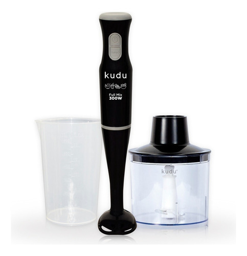 Mixer Licuadora De Mano Kudu Con Vaso Dosificador Y Picador Color Negro