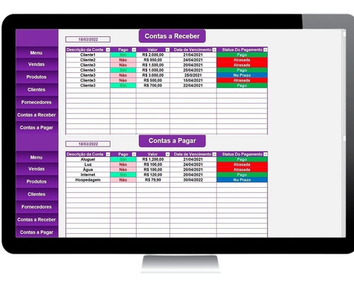 Imagem 5 de 6 de Planilha Controle Financeiro E Cadastro De Clientes E Vendas