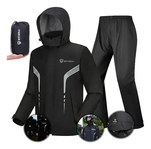 Impermeable Motociclista Reflejante Respirable Traje Lluvia