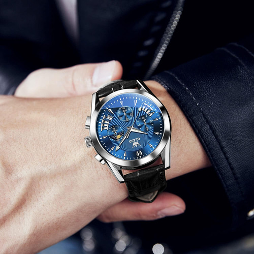 Olevs Reloj Redondo Para Hombre Con Esfera Grande, Correa De