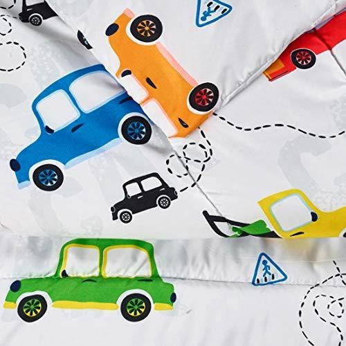 Edredon Utopia Bedding Estampado De Carros Con 2 Fundas