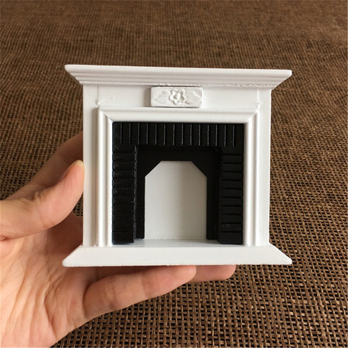 Chimenea Blanca De Simulación De Muebles En Miniatura Tipo C