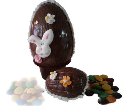 Huevo De Pascua N°12 (200 Grs) C/detalle Conejito, Florcita