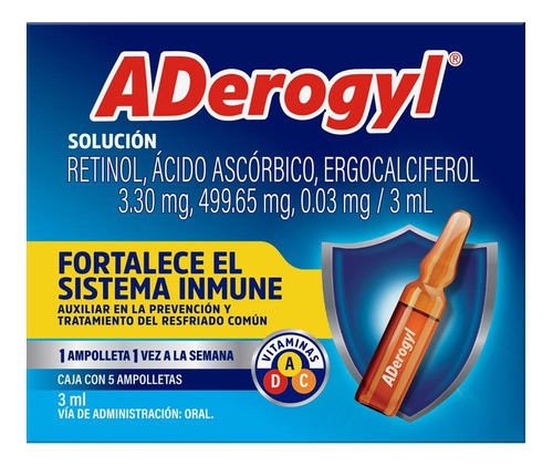 Aderogyl Vitaminas Fortalece El Sistema Inmune 5 Ampolletas