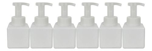 Set 6 Botellas Dispensador De Espuma Cuadrada Blanca 250 Ml