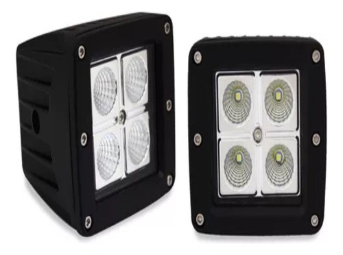 Juego Faros 4 Led Cuadrado 16w 8 X 8 Cm