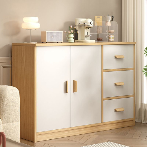 Alacenas De Cocina Con Ruedas Y 3 Cajones 100cm*36*80 Roble/blanco
