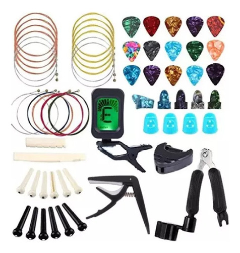 Kit De Accesorios Para Guitarra Acústica Cuerdas 60 Piezas ,