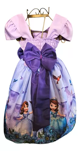 Vestido Princesinha Sofia Manga Princesa Menina Bebê Infantil