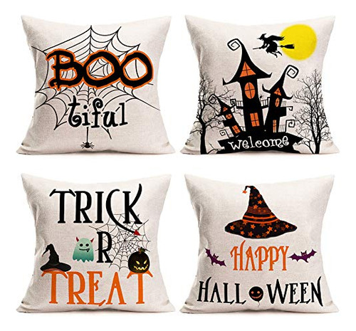 Fukeen Conjunto De 4 Happy Halloween Quotes Tirar 9hn1v