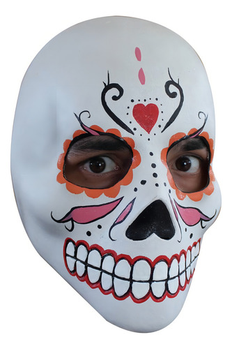 Máscara Catrina Día De Muertos Deluxe Halloween Color Blanco