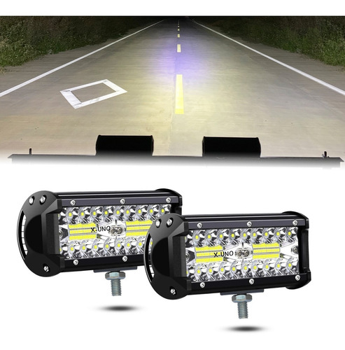 Imagen 2 de 8 de Par Faros 7''auxiliares 120w Triple-fila 6000k Auto Moto 4x4