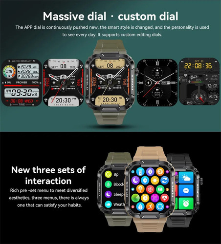 Reloj Inteligente Hombre Impermeable Deportivo Llamada Ip68