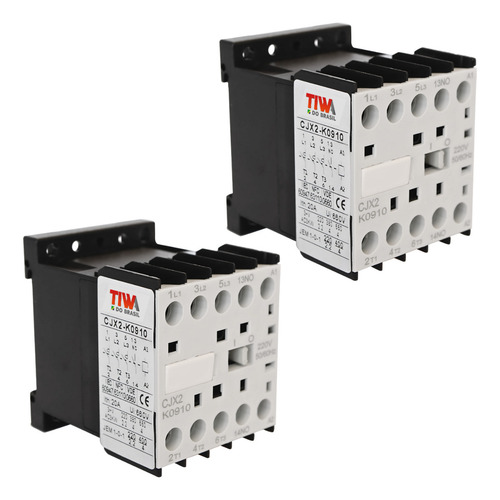 Kit Com 2 Mini Contatoras 9a 220v Tiwa 50/60 Hz Lc1k-0910m7