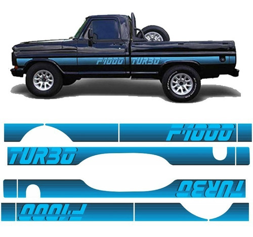 Faixas Laterais Ford F1000 Turbo 1991 3m/avery