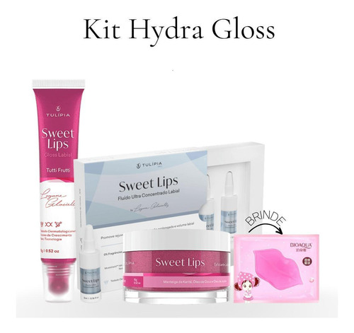 Kit Sweet Lips Tutti Frutti - Gloss, Esfoliante E Fluido