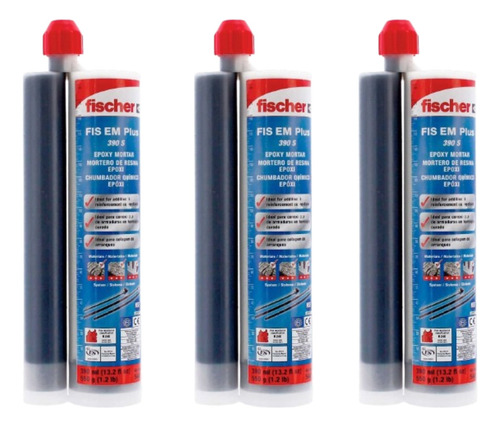 Anclaje Quimico Fischer Fis Em Plus 390s Mortero 3 Piezas
