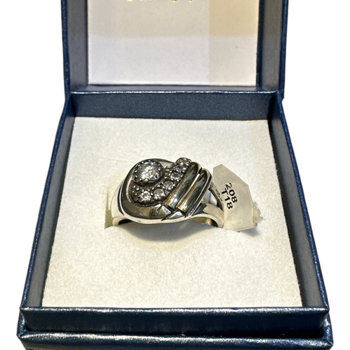 Anillo En Plata 925, Oro 10k Y Circonias, T=18. Tuset
