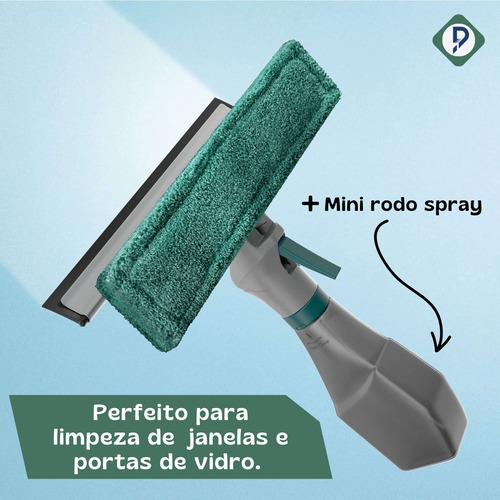 Rodo Mágico Para Limpeza Geral + Mop Spray Limpa Vidro