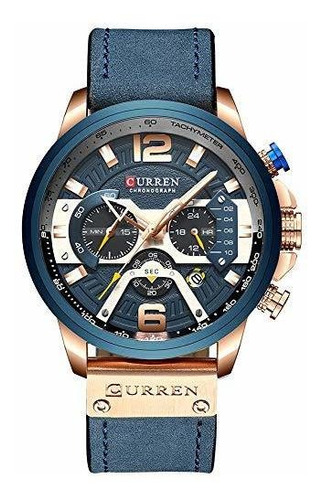 Curren, Nuevo Reloj De Moda Para Hombre, Cuero, Marca De Luj