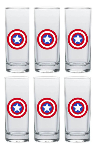 Copa Capitan America Shots Aguardientera Tequila X 6 Unid