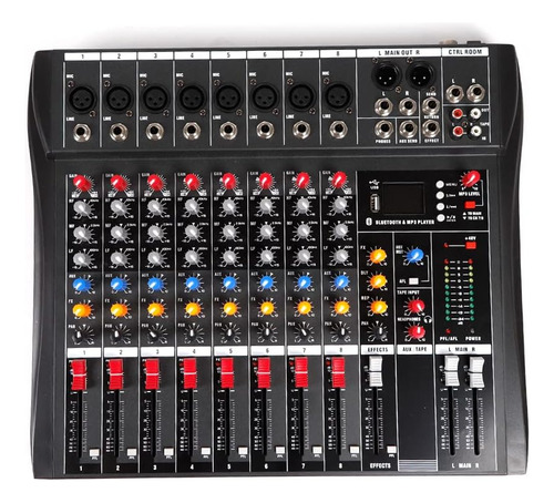 Mezclador De Audio Gc Ct8 Profesional 8 Canales Bluetooth Eq