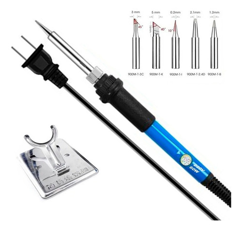 Kit Multímetro Dt830d Ac Dc + Cautín 60w Soldador Con Puntas