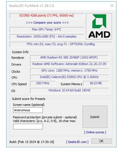 Amd Rx 580 Tarjeta Gráfica 4 Gb Gddr5 Rendimiento 80% De Gtx