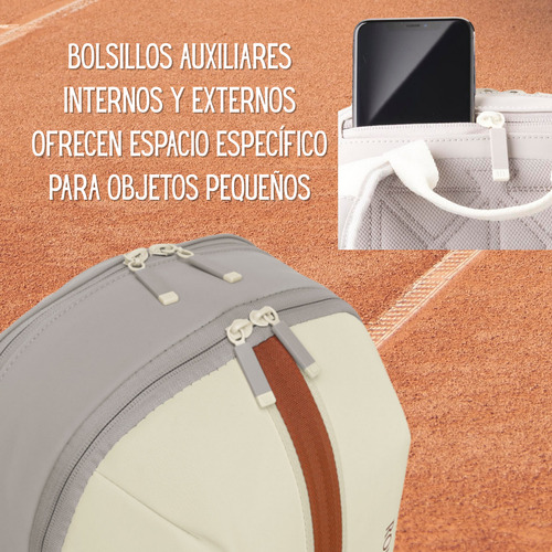 Mochila Tenis Wilson Roland Garros 2025 Color Crema Crema