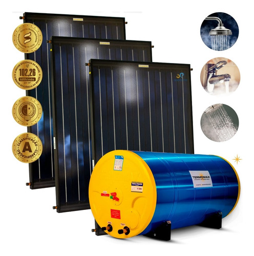 Boiler Reservatório Térmico 500 Lts 304 + 3 Placas 200x100cm