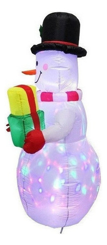 Decoración Inflable Luminosa De Muñeco De Nieve