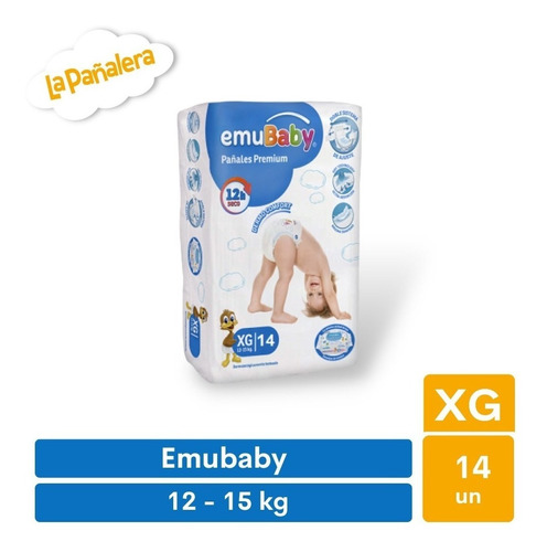 Pañal Emubaby Premium Talla Xg 14 Unidades