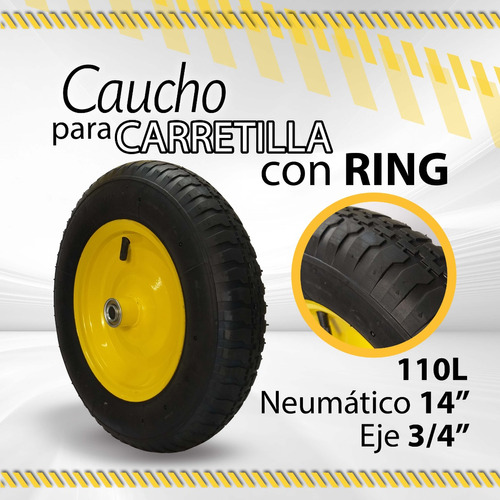 Caucho Con Ring P/carretilla 110l 14  Eje 3/4  / 000009128
