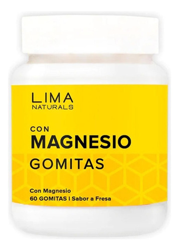Gomitas Con Magnesio Sabor Fresa Lima Naturals 60 Unidades