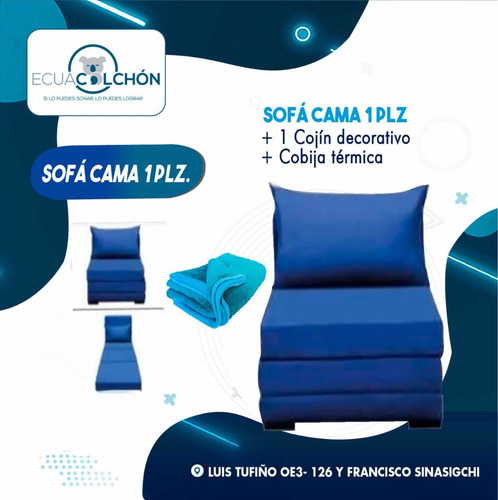 Imagen 1 de 7 de *sofas Camas 1 Plz + Almohada + Garantia + Cobija + Envio *