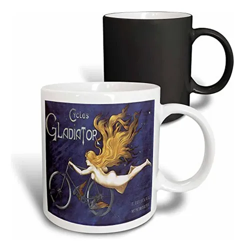 Taza Vintage De Ciclos Gladiator, Poster Publicitario Francé