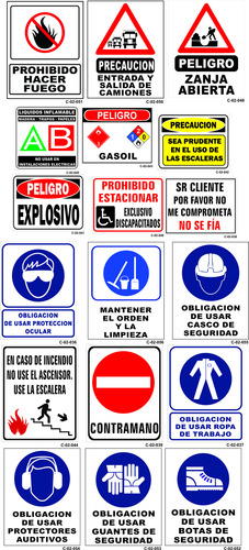 Combo Carteles Señalización Interior Personalizados C-02-132 Azul