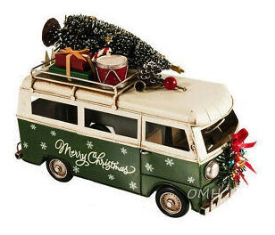 Volkswagen Vw Bus 1970s Merry Christmas Metal Van Model  Ccj